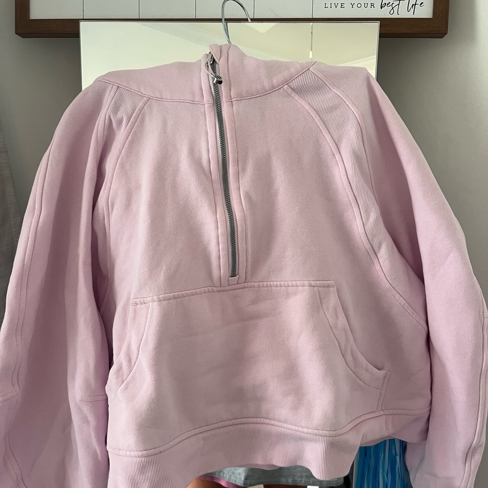 Light Pink Half-Zip Hoodie
